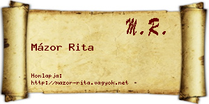 Mázor Rita névjegykártya